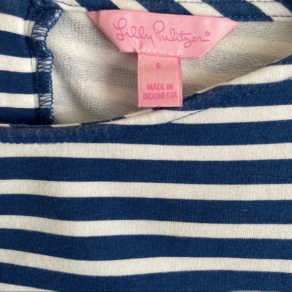 Lilly Pulitzer Irina Guava Melon Exotic Garden Stripe French Terry Shift Dress - Picture 3 of 8